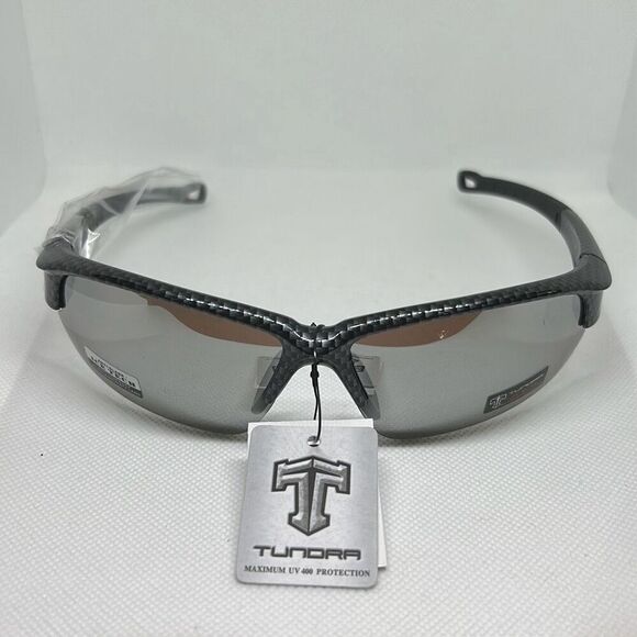 Tundra Mens Semi Rimless Mirrored Wrap Sunglasses - Picture 3 of 3